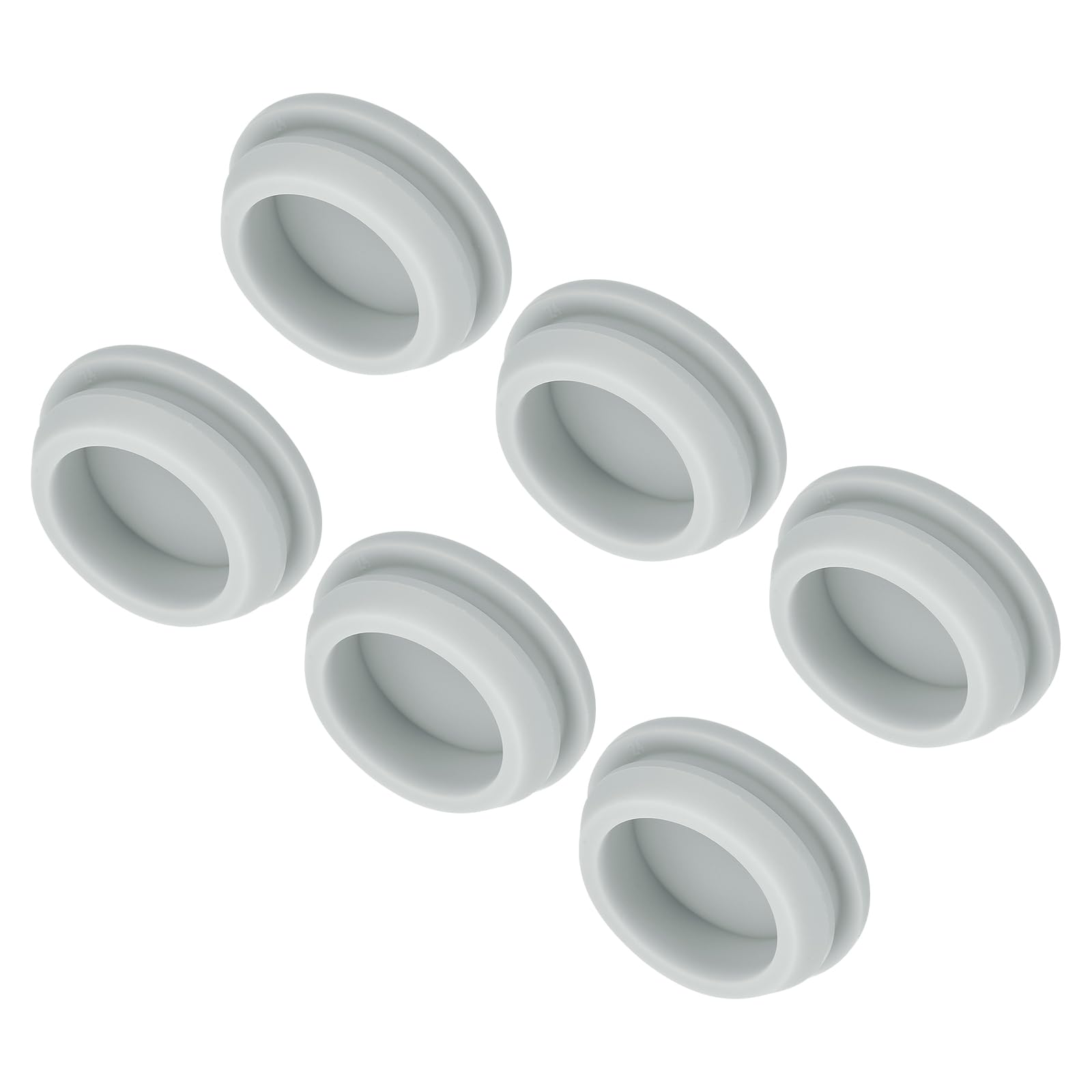 MECCANIXITY 6pcs Silicone Snap in Locking Hole Plugs,24mm/0.9 Inch Mounting Diameter Narrow Groove Width 2.5mm Panel Seal Cover Round for Kitchen Bulkheads Waterproof Sealing Plugs Grey