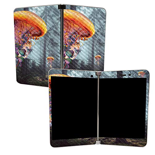 Image of MightySkins Carbon Fiber Skin for Microsoft Surface Duo - Electric Jellyfish | Protective, Durable Textured Carbon Fiber Finish | Easy to Apply | Made in The USA
