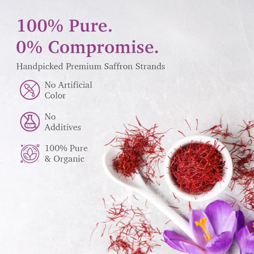 Image of Sattvaya Premium Organic Saffron 1g | 100% Pure Natural Kashmiri Kesar | Chemical-Free, Preservative-Free, Lab-Tested | Rich Aroma & Color | Ideal for Cooking, Milk, Sweets, Skin & Health
