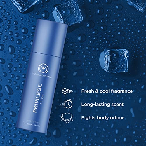 Image of The Man Company Privilege Active Deodorant for Men -150ml, Pack of 3 | Premium Body Spray | Long-Lasting Fragrance | Perfect Deo Set For Everyday Use | Gift for Husband, Boyfriend