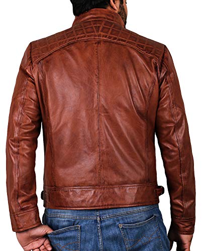 Laverapelle Men's Genuine Lambskin Leather Jacket (Black, Biker Jacket) - 15013442