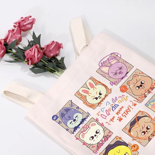 MEIKIUP Stay Fandom Tote Bag Korean Group Gift Korean Idol Fans Shoulder Bag Character Bag Korean Music Lover Merch2