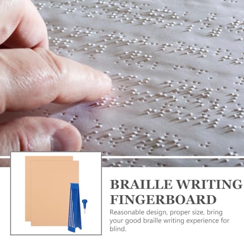 Healvian Wiederverwendbare Braille-Schreibtafel Aus Kunststoff Mit Stylus Stift Set Robustes Braille Board Für Blinde Leicht Tragbare Sehhilfe Zum Lernen Und Alltag