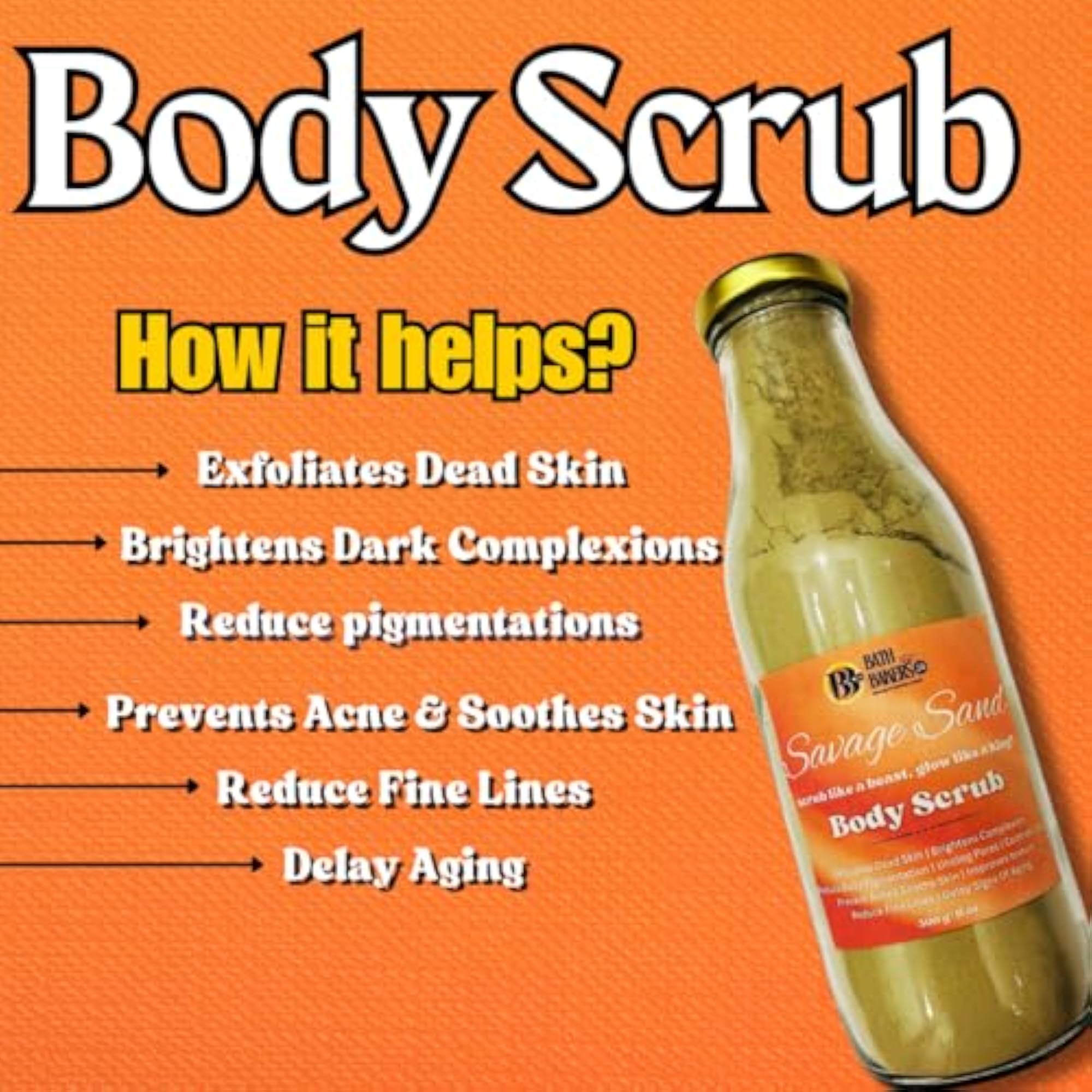 Men's Body Scrub Powder for Exfoliation, 200g