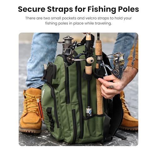 RIVOCK Mochila de pesca com bexiga de hidratação e duas caixas de equipamentos - bolso térmico térmi