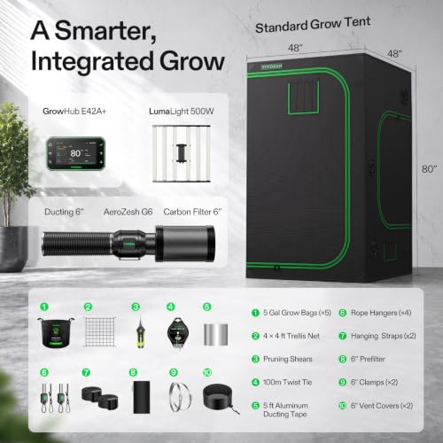 Image of VIVOSUN 4x4 Grow Tent Kit w / 500W Bar LumaLight E42A+ Smart Control System