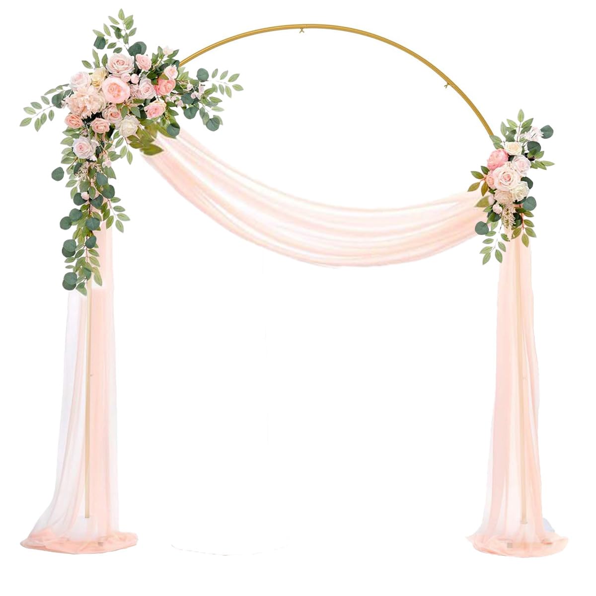Vincidern Wedding Arch Backdrop Stand 7.8FT, Party Balloon Arch Stand for Birthday, Bridal Baby Showers, Metal Wedding Arch Frame for Ceremony Decoration Arch Stand Backdrop Gold(with Water Base)