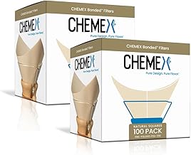 Chemex Bonded Filter - Natural Square - 100 Count (Pack of 2) - Exclusive Packaging