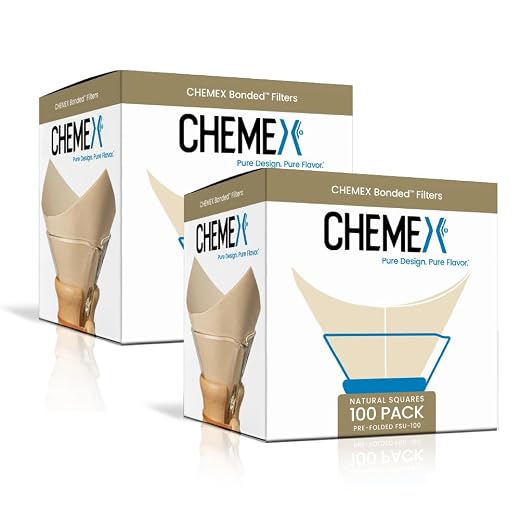 Chemex Bonded Filter - Natural Square - 100 ct - 2 Pack - Exclusive Packaging