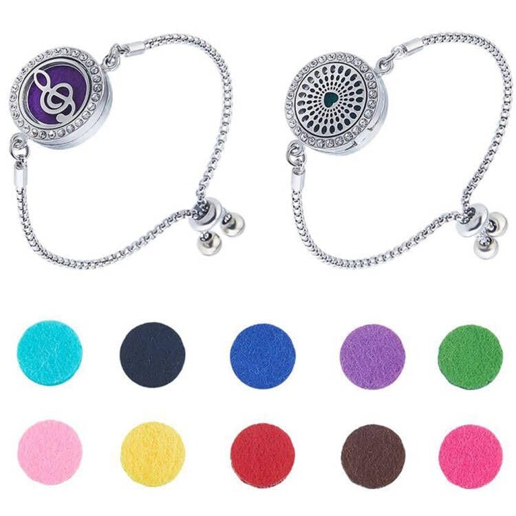 Hobbspring 2 pulseras de aceite esencial de 24,4 cm, acero inoxidable 316,...