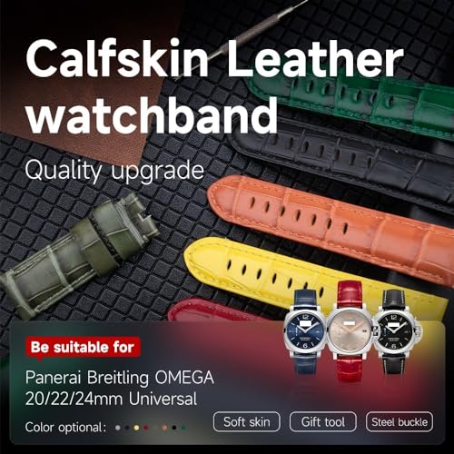 Bracelet de montre en cuir 24mm rouge : remplacez votre vieux bracelet Panerai
