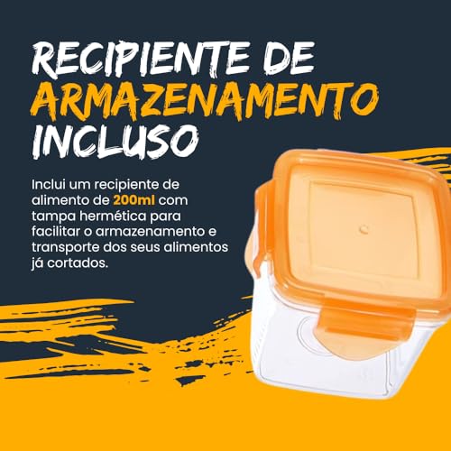 Cortador Compacto de Legumes, Verduras e Frutas Fatiador Multiuso 5 em 1