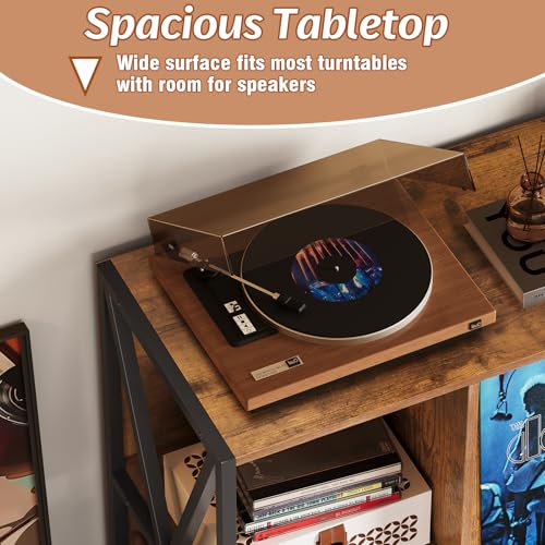 Welfuturer 3 Tier Record Player Stand with Flip-Down Record Shelf by Welfuturer - Used condition - Image 6