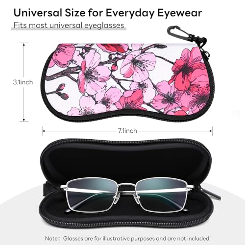 Image of Sunglasses Case with Belt Clip, Ultra Light Neoprene Zipper Soft Padded Glasses Case for Women Men