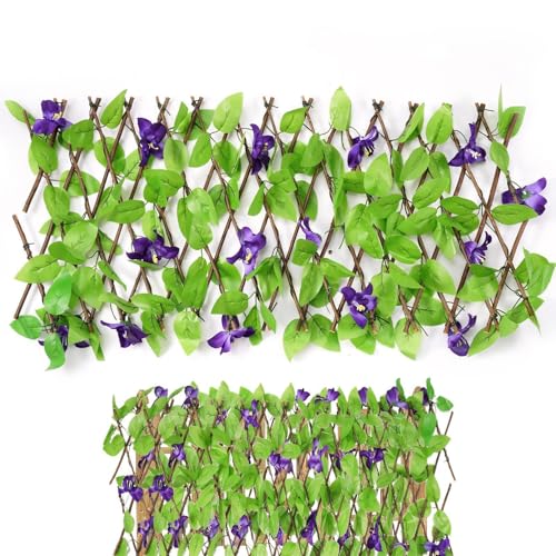 Celosía De Jardín Extensible, Pantalla De Privacidad Hojas Artificiales, Cerca Jardín Retráctil Mayor Privacidad Con Hojas Artificiales, Paneles Celosía Hoja Verdes Seto, Para Balcón Patio Exteriores