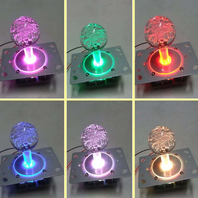ianufu 15Pcs M6 Arcade Game Replacement Joystick Top Handle Crystal Ball(Blue)