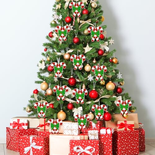 Image of 100Pcs Christmas Candy Cane Paper Cutouts, Glitter Candy Cane Cutout Decorations DIY Xmas Bulletin Board Winter Candy Cutouts Decorations Xmas Birthday Classroom Game Day Wall Decor Supplies