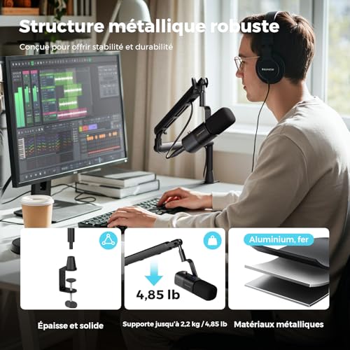 Support de microphone pour éliminer l'encombrement sur votre bureau