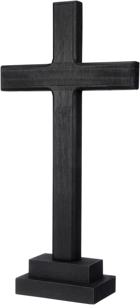 1pc Cross Desk Decoration Nativity Craft Croix Ornament Wood Crosses for Crafts Altar Wood Wooden Prayer Adornments Black Wooden s Religious Adornment Desktop
