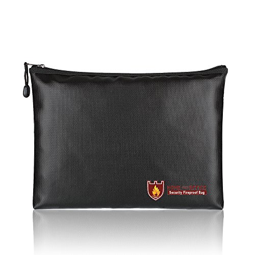 Fireproof Bags, A4 Size Waterproof and Fireproof Document Bag with Fireproof Zipper for iPad, Money, Jewelry, Passport, Document Storage