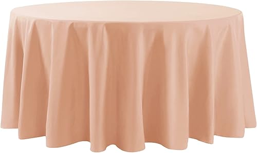 Miniatura 4 de Mantel de poliéster lavable de 120 pulgadas, resistente a las manchas y a las arrugas, mantel decorativo para mesa de comedor, fiestas de bufé y