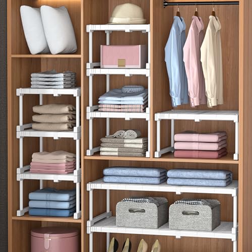 Étagère de rangement extensible en acier au carbone pour placards