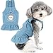 Zunea Denim Dog Dresses for Small Dogs Girls Summer Puppy Harness Sundress with Leash Ring Cute Female Dogs Cute Jean Pet Clothes Outfits Daily Wear Apparel for Chihuahua Yorkie Lightblue S