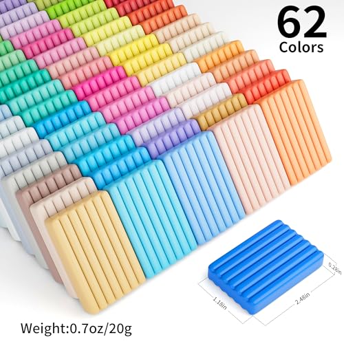 Image of Aestd-ST Polymer Clay 62 Colors, Oven Bake Modeling Clay for Kids & Artists