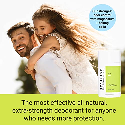 Starling Skincare Toxin Free Max Extra Strength Deodorant For Men With Essential Oils | Aluminum Free, Soy Free, No Nuts, Gluten Free | Native & All Natural, Cruelty Free & Plant Based | 2.2 Oz #TOP3