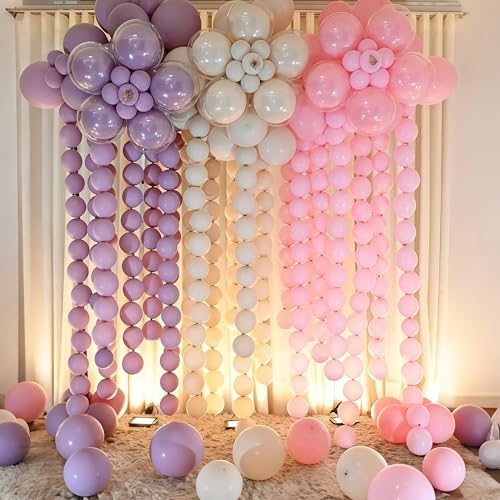 Image of Pastel Pink Quick Link Balloons, 100PCS 10 Inch Baby Pink Linking Balloons for Making Balloon Wall Heart Arch, Tails Balloon for Girls Wedding Birthday Baby Shower Valentine's Party Decorations