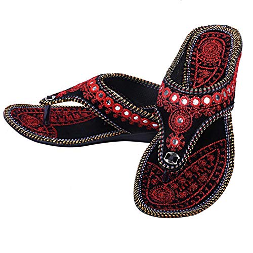 DFR Rajasthani Latest Stylish Heel Slipper chapal for Women and Girls Color Red Size 4 (B07Q2GQLQ4) Amazon Price History, Amazon Price Tracker