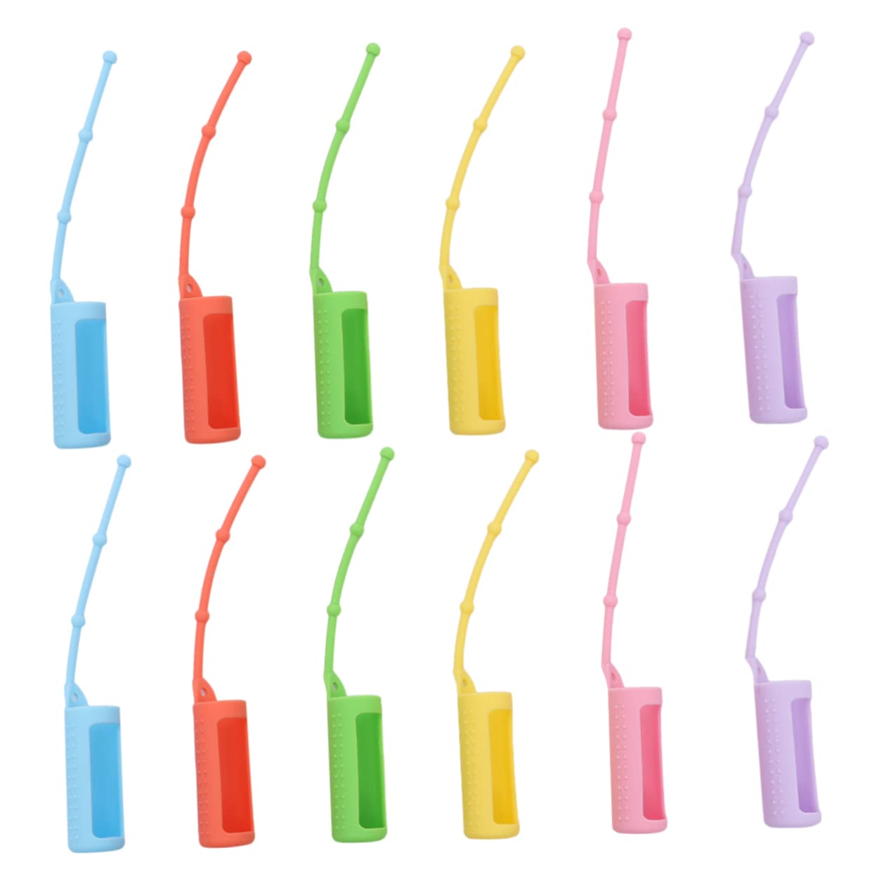 Ipetboom 12pcs Essential Oil Bottle Silicone Cover Leakproof Travel Bottles Case