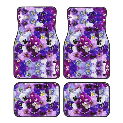 Tapis de sol voiture fleurs violettes : ensemble universel de protection intérieure