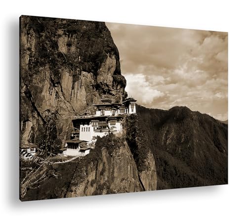 Tableau Himalaya Nid de Tigre deyoli pour embellir un mur vide avec un cadre sépia chaleureux