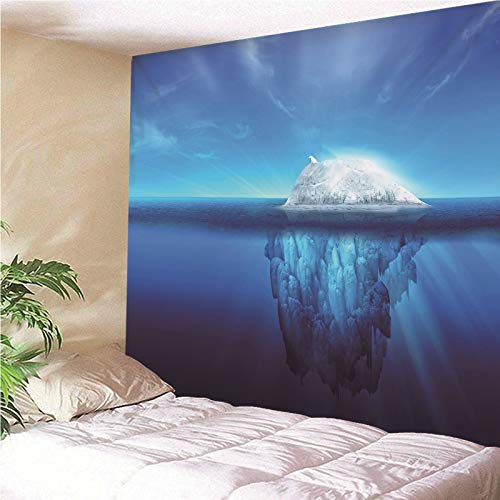 Tapices de pared de mar azul lavables de 150x150 cm para decoración y mantel 4