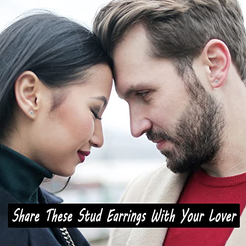 Mjust Small Titanium Earrings For Women G23 Titanium Stud Earrings For Sensitive Ears Dot Ball Cubic Zirconia Hypoallergenic 20G Flat Back Earrings Cza #TOP3