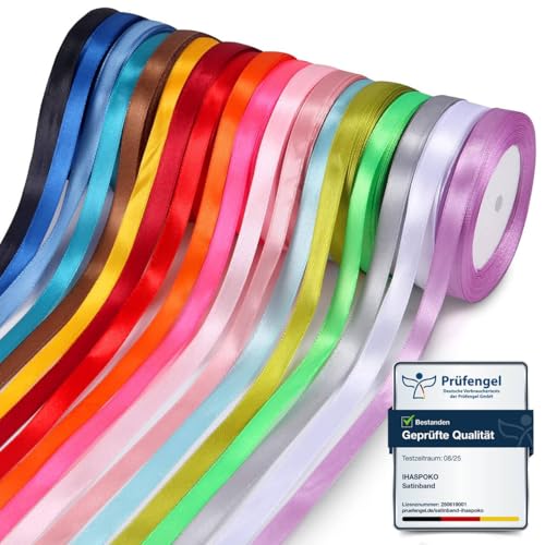 ihaspoko Polyester Satinband, 18 Farben 10 mm x 22 m Dekoration...