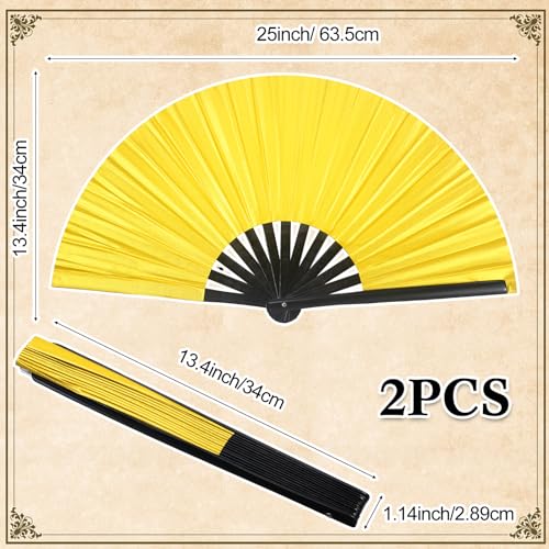 Image of Maitys Large Rave Fan Folding Handheld Fans 13'' Clap Fans for Line Dancing Clack Fan Holographic Festival Accessory for Martial Art Gift Performance, Includes 2 Pouch