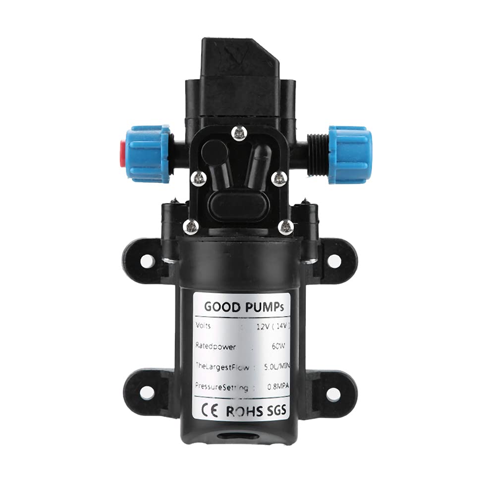 12V 60W Micro pompe à eau à membrane électrique, pompe à eau 5L/Min Micro pompe à membrane pour caravane Camping bateau