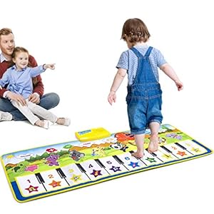 ASTOTSELL Piano Mat, Opvouwbare Muzikale Mat [100 cm X 36 cm, 14 Toetsen] Baby Dansmuziek Piano Tapijt Deken Speelgoed…