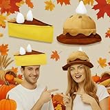 Skicuff 2 Pcs Funny Thanksgiving Plush Pumpkin Pie Hats Decorative Hats Accessories Thanksgiving Party Supplies Pumpkin Pie Costume Favors for Fall Baby Shower Theme Party Women Adults
