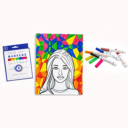Color Swell 8-Pack Broad Line Markers – Washable, Non-Toxic, Ideal for Kids, Students, Adults, and Classroom Activities