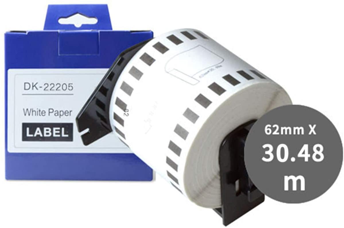 Aomya 4 pezzi dk-2205 Brother etichette di carta in rotolo 2 – 3/17,8 cm X100 'uso continuo etichette bianche,Con 4 Portaetichette Riutilizzabili,per ql-700 QL570 QL800 QL810 W QL1060 N QL720NW QL550