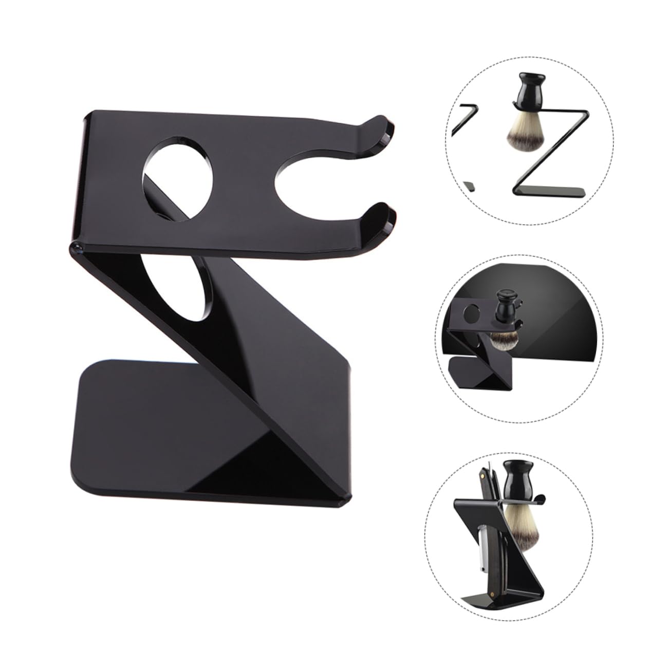 VALICLUD 3 Pezzi Rasoio e Spazzola Tavolo Materiale Resistente per Bagno Organizer per Rasoio e Spazzola Design e Mantiene Asciutto
