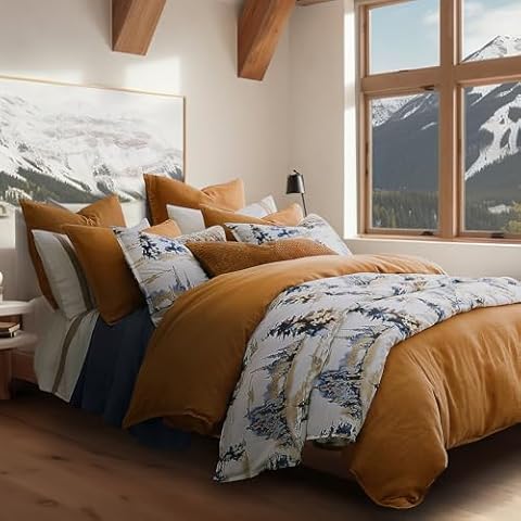 Paseo Road by HiEnd Accents Cabin Bedding Acadia 3 Piece Lodge Comforter Set with Pillow Shams, King Forest Bedding, Cotton Pine Trees Comforter Set, Woodland Nature Western Rustic Bed Set Cover
