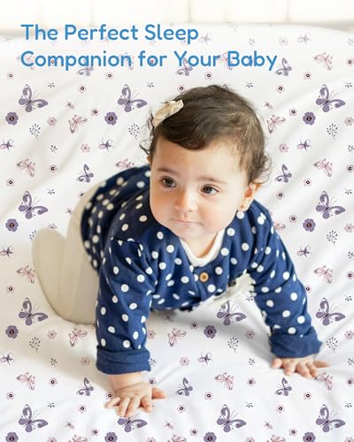 Image of Crib Sheets 2 Pack, Fitted Crib Sheet for Standard Crib Mattress 28x52x9, Ultra Soft Jersey Knit, Breathable Stretchy Deep Pocket, Snug Fit Stays Put, Baby Crib Mattress Sheet