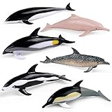 Higherbros Cute Dolphin Figures Sea Animal Toys Set Ocean Animal Action Figures, Great for Kids Bath