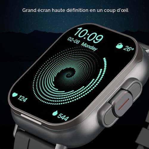 YUEHISY Yunir Montre Intelligente avec écouteurs, Montre Intelligente HD 2,01 avec Suivi de la santé et de la Forme Physique pour Hommes et Femmes (répondre/Passer des appels) Montre de