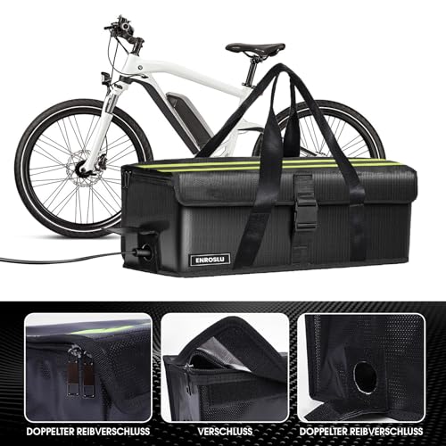 ENROSLU Ebike Akkutasche, 8 Schichten Brandschutz, Feuerfeste Akkutasche bis 2300 °C, Wasserdicht, Explosionsgeschützt… – Ansicht 4