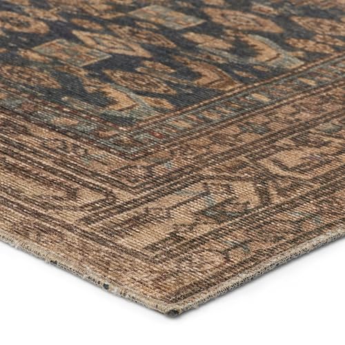 Tapete corredor estampado Boho 3x8 poliéster lavable miniatura 3